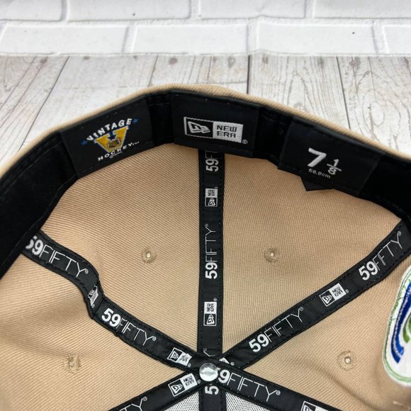 Hartford Whalers‎ NHL 7-7 5/8,8 59Fifty New Era Hat Fitted Cap Blue Brown Men - Picture 6 of 13